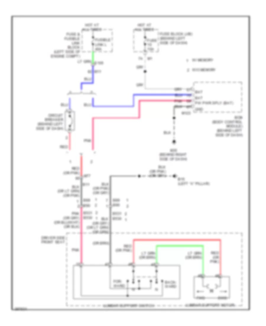 Lumbar Wiring Diagram for Nissan Quest SL 2014