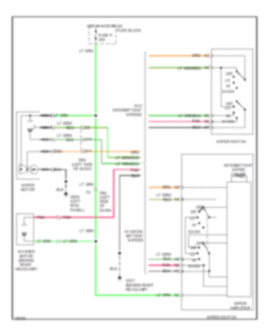 Front Washer Wiper Wiring Diagram for Nissan Sentra XE 1992