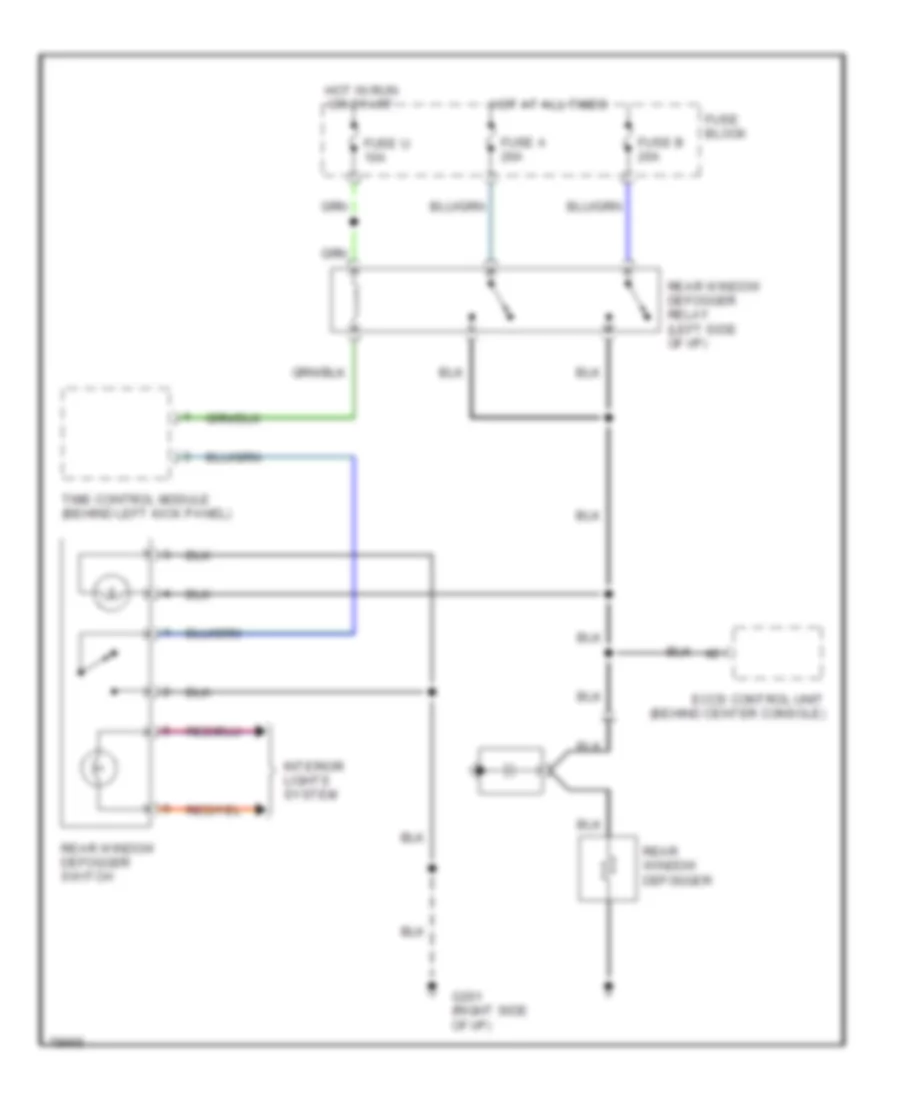 Defogger Wiring Diagram for Nissan Stanza GXE 1992
