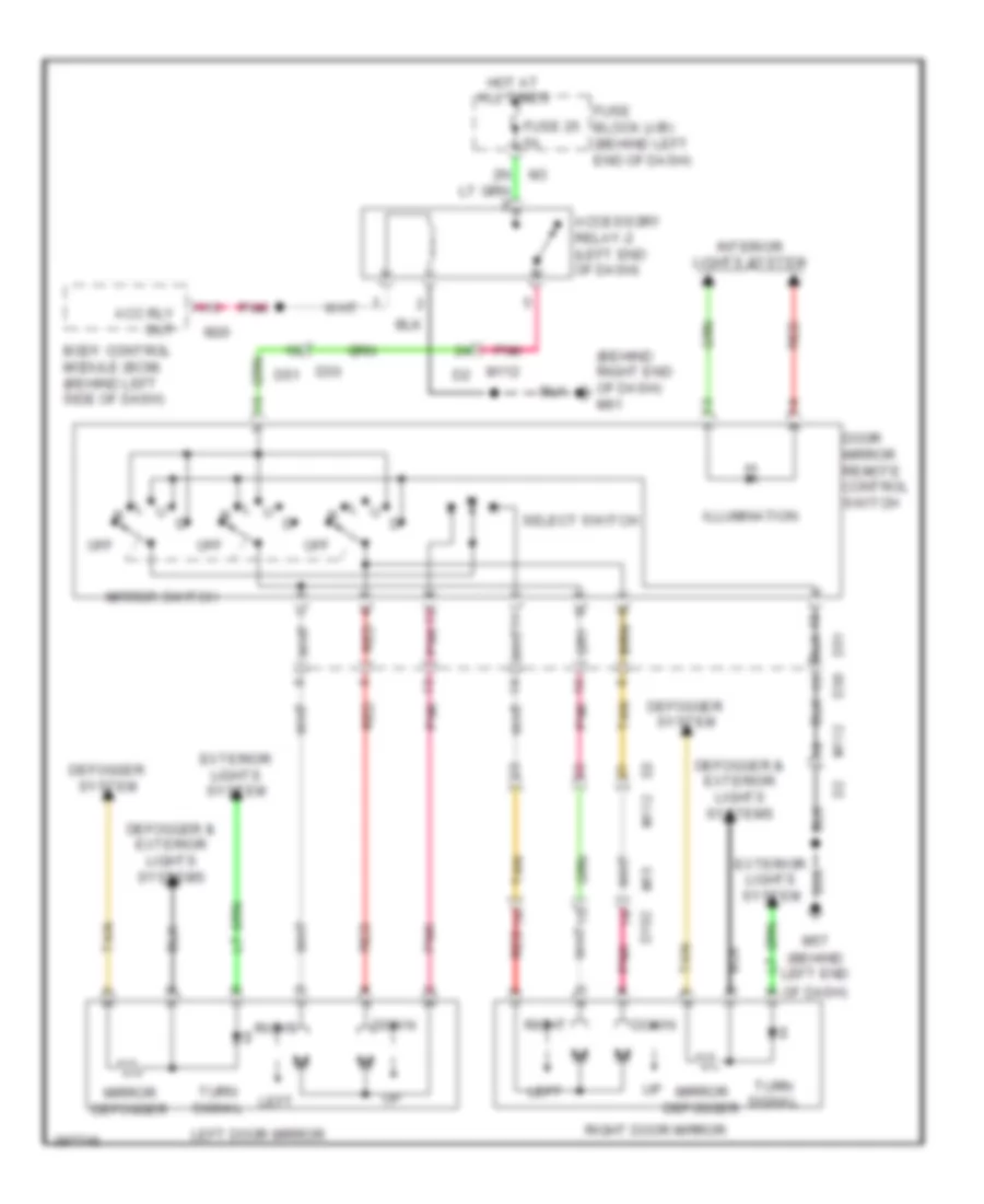 Power Mirrors Wiring Diagram Sedan for Nissan Altima S 2013