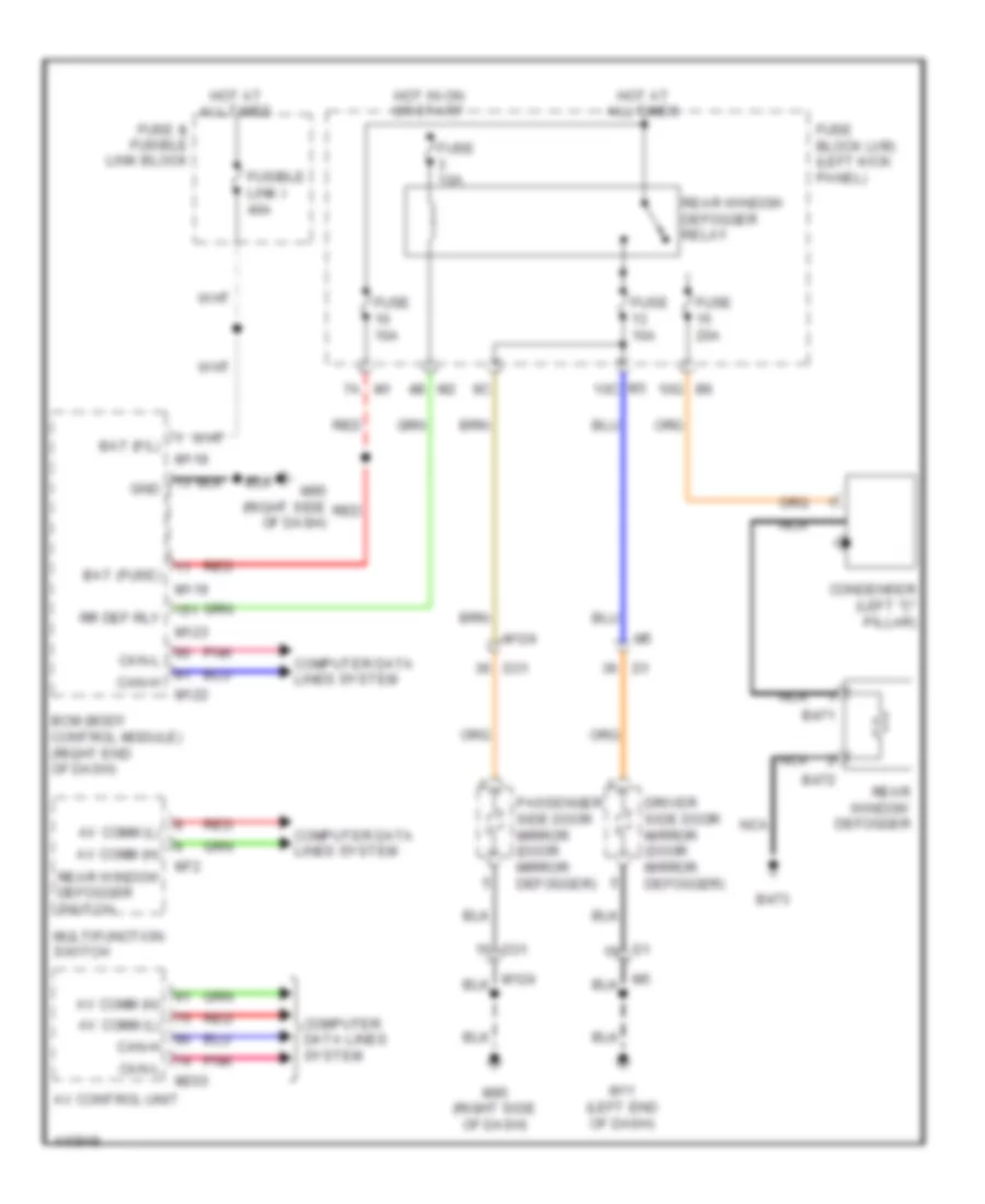 Defoggers Wiring Diagram for Nissan GT-R Premium 2014