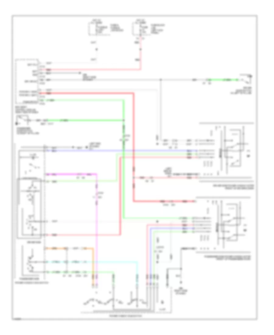 Power Windows Wiring Diagram for Nissan GT-R Premium 2014