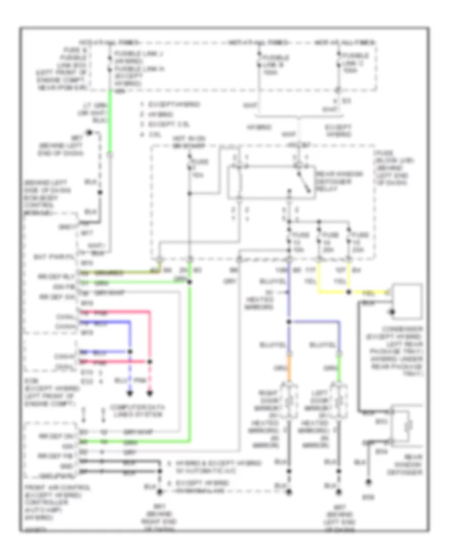 Defoggers Wiring Diagram for Nissan Altima S 2010