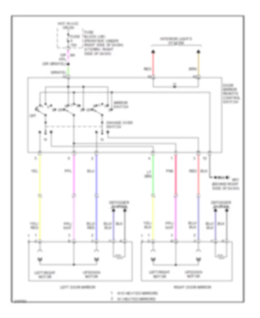 Power Mirror Wiring Diagram for Nissan Frontier LE 2005