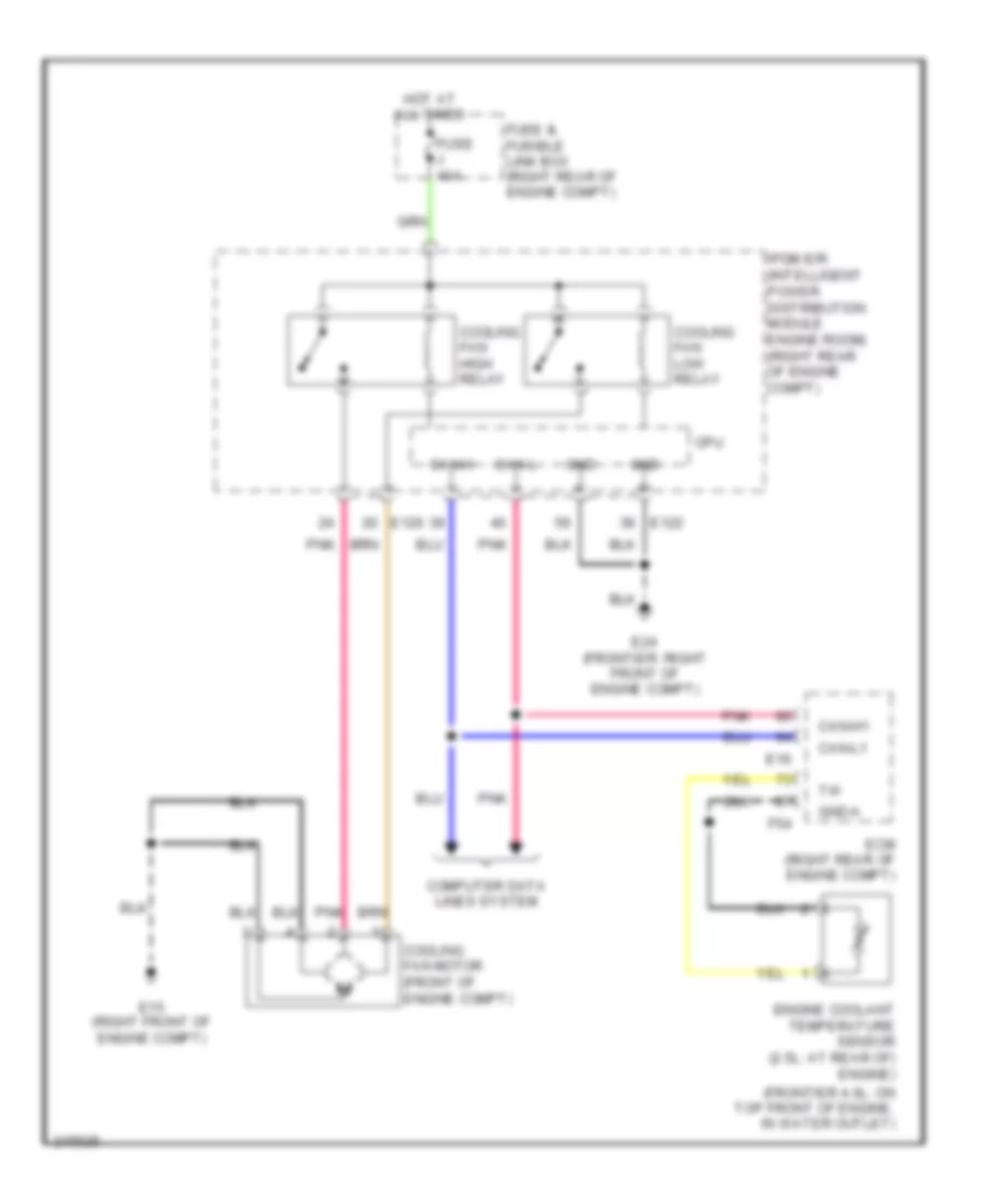 4.0L, Cooling Fan Wiring Diagram for Nissan Frontier Nismo 2005