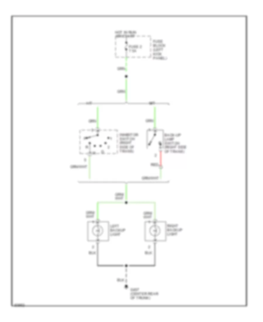 Back up Lamps Wiring Diagram for Nissan 240SX 1997