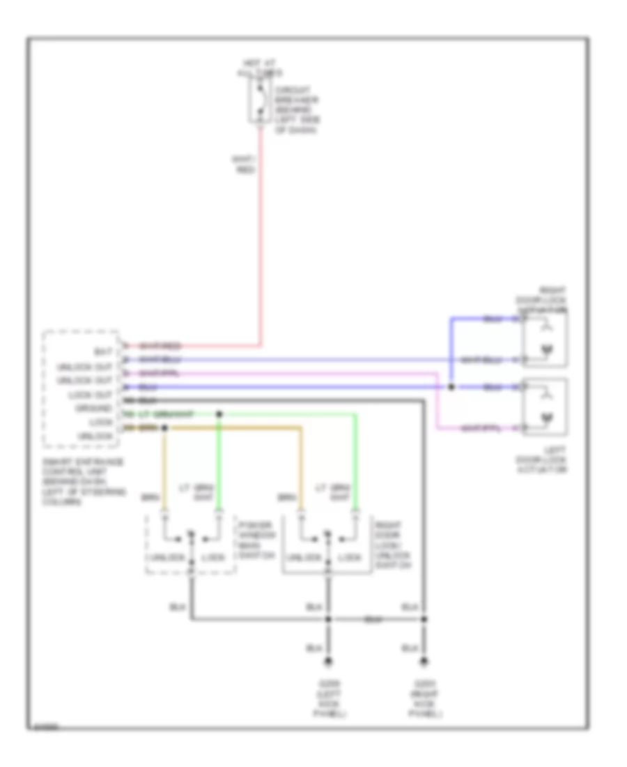 Door Lock Wiring Diagram for Nissan 240SX 1997