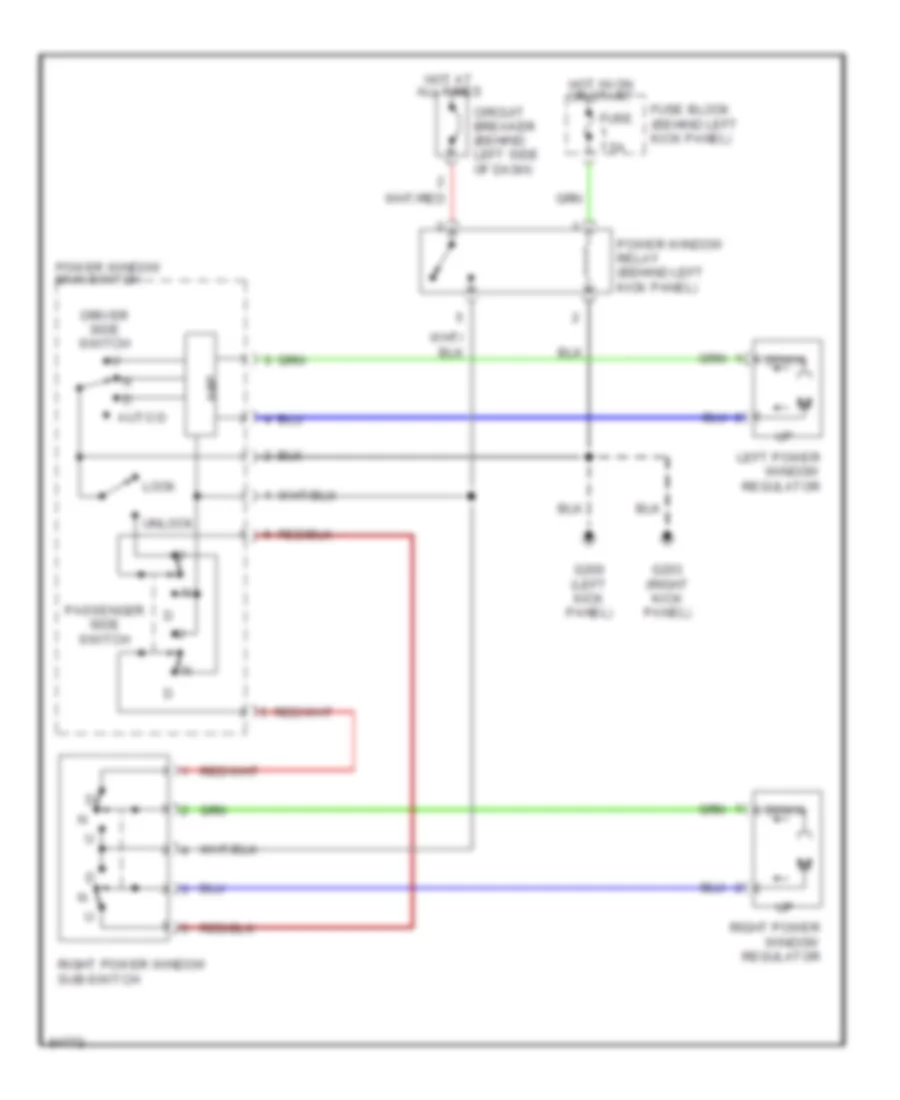 Power Window Wiring Diagram for Nissan 240SX 1997