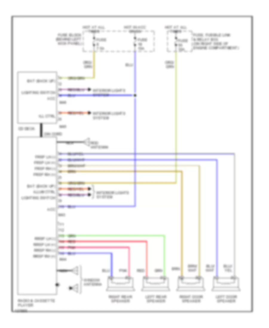 Radio Wiring Diagrams Base Radio for Nissan 240SX 1997