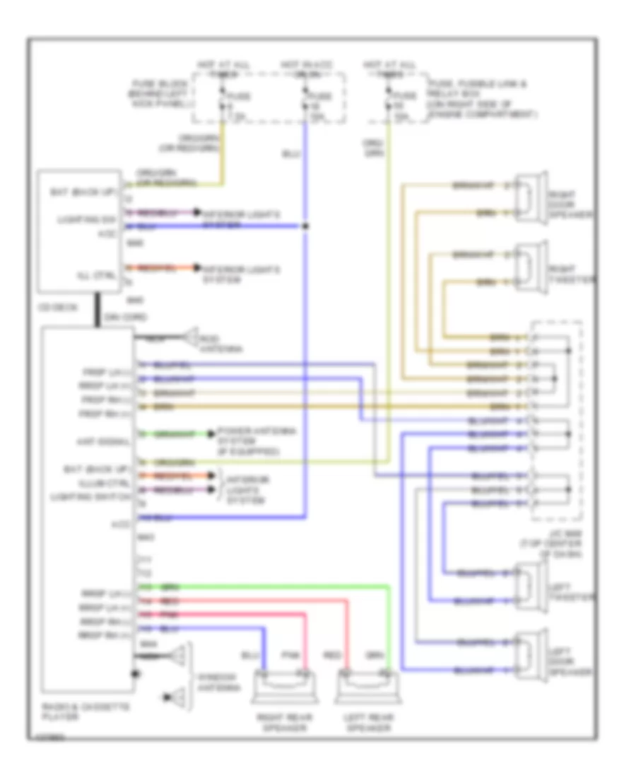 Radio Wiring Diagrams Premium Radio for Nissan 240SX 1997