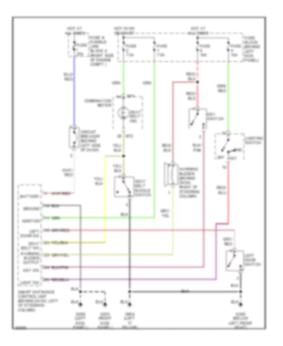 Warning System Wiring Diagrams with Door Locks for Nissan 240SX 1997