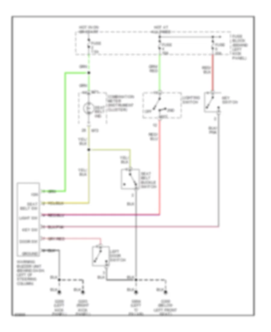 Warning System Wiring Diagrams without Door Locks for Nissan 240SX 1997