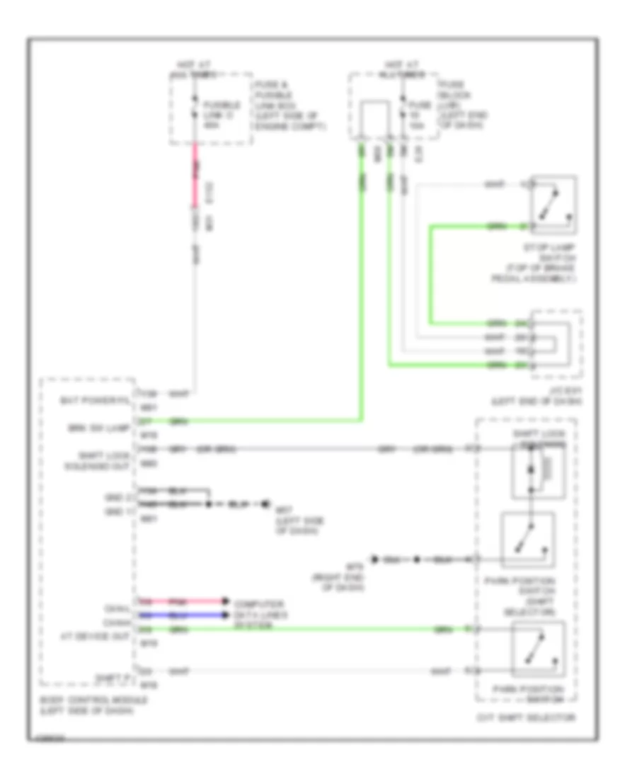 Shift Interlock Wiring Diagram Hybrid for Nissan Pathfinder SV 2014