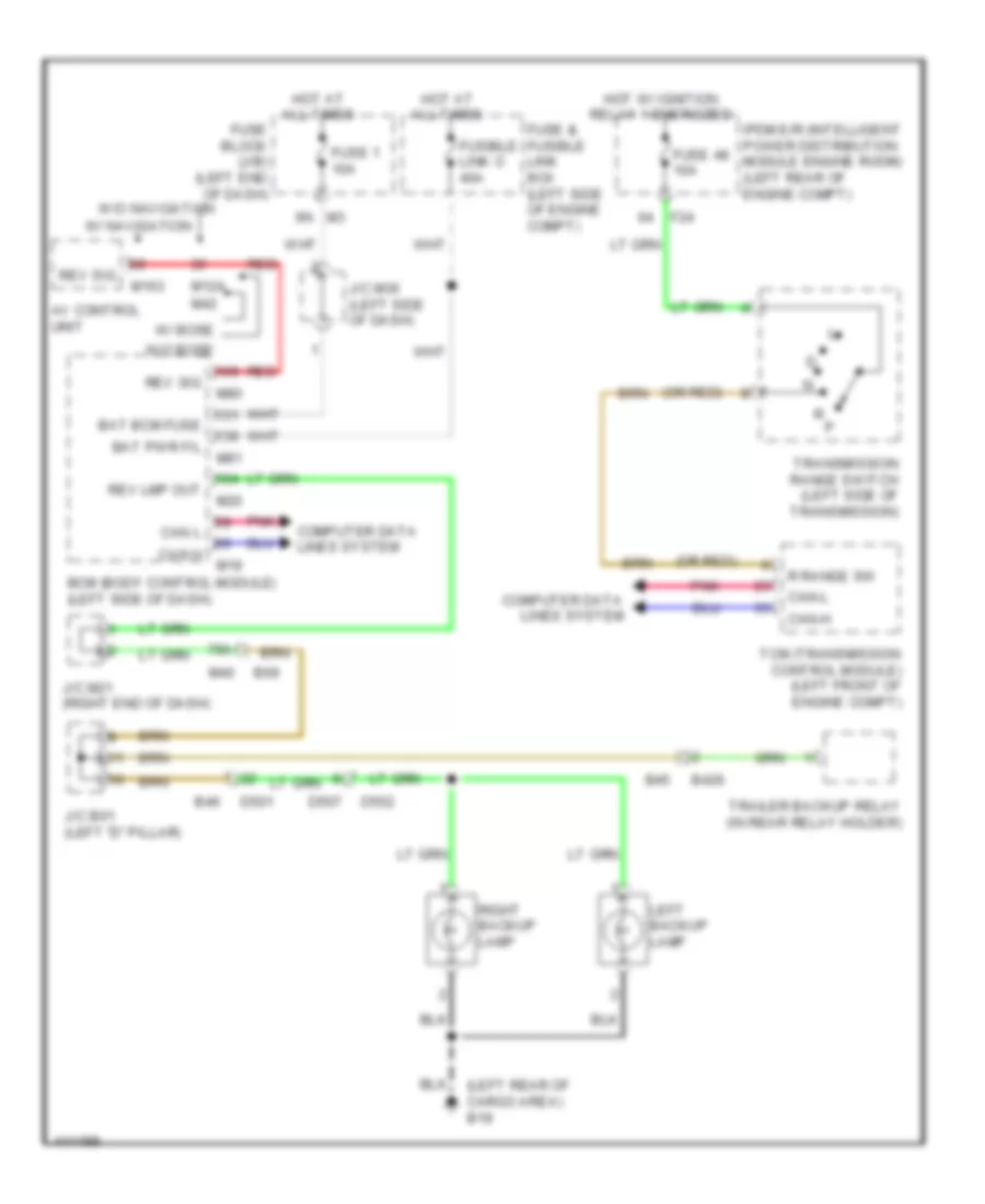 Backup Lamps Wiring Diagram for Nissan Pathfinder SV 2014