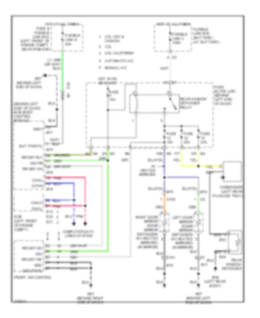 Defoggers Wiring Diagram for Nissan Altima SL 2012