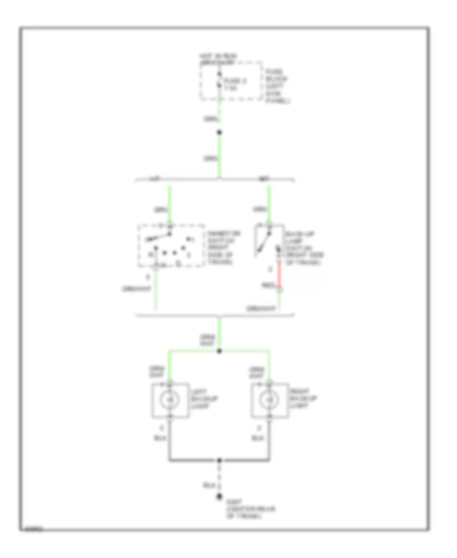 Back up Lamps Wiring Diagram for Nissan 240SX LE 1997