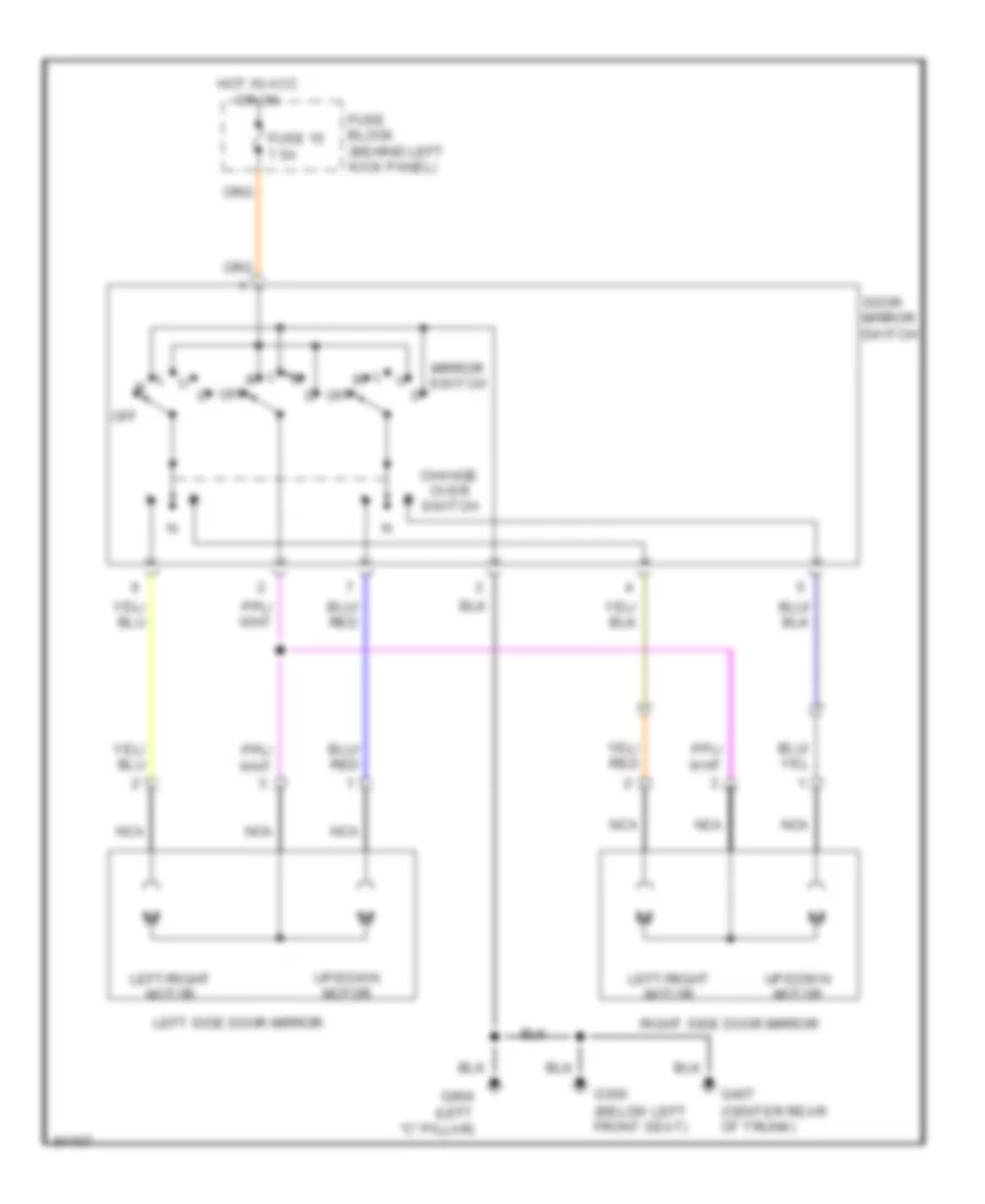 Power Mirror Wiring Diagram for Nissan 240SX LE 1997