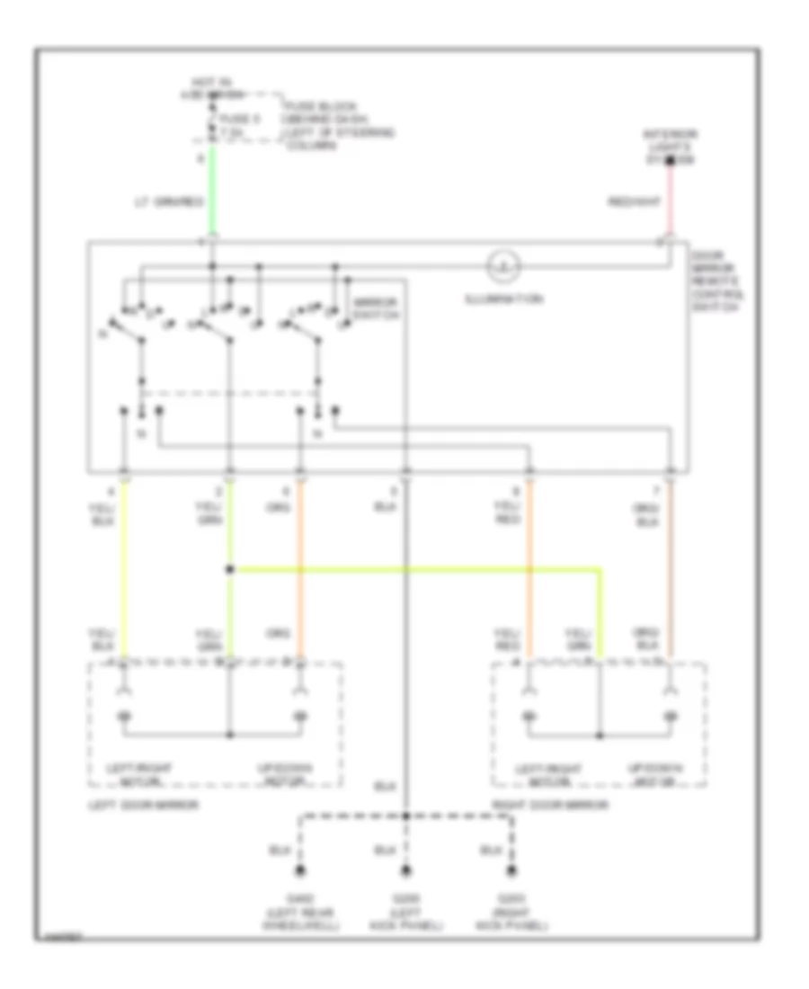 Power Mirror Wiring Diagram for Nissan Quest GXE 2001