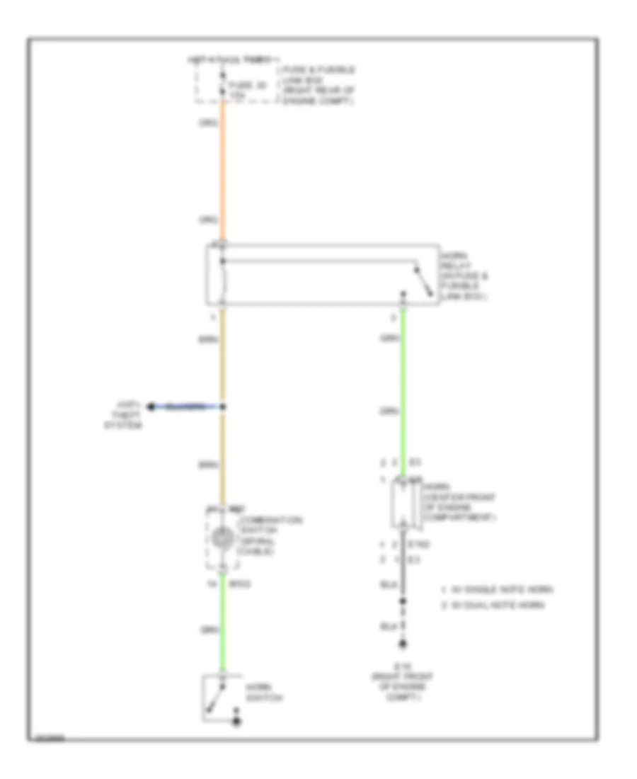 Horn Wiring Diagram for Nissan Xterra X 2007