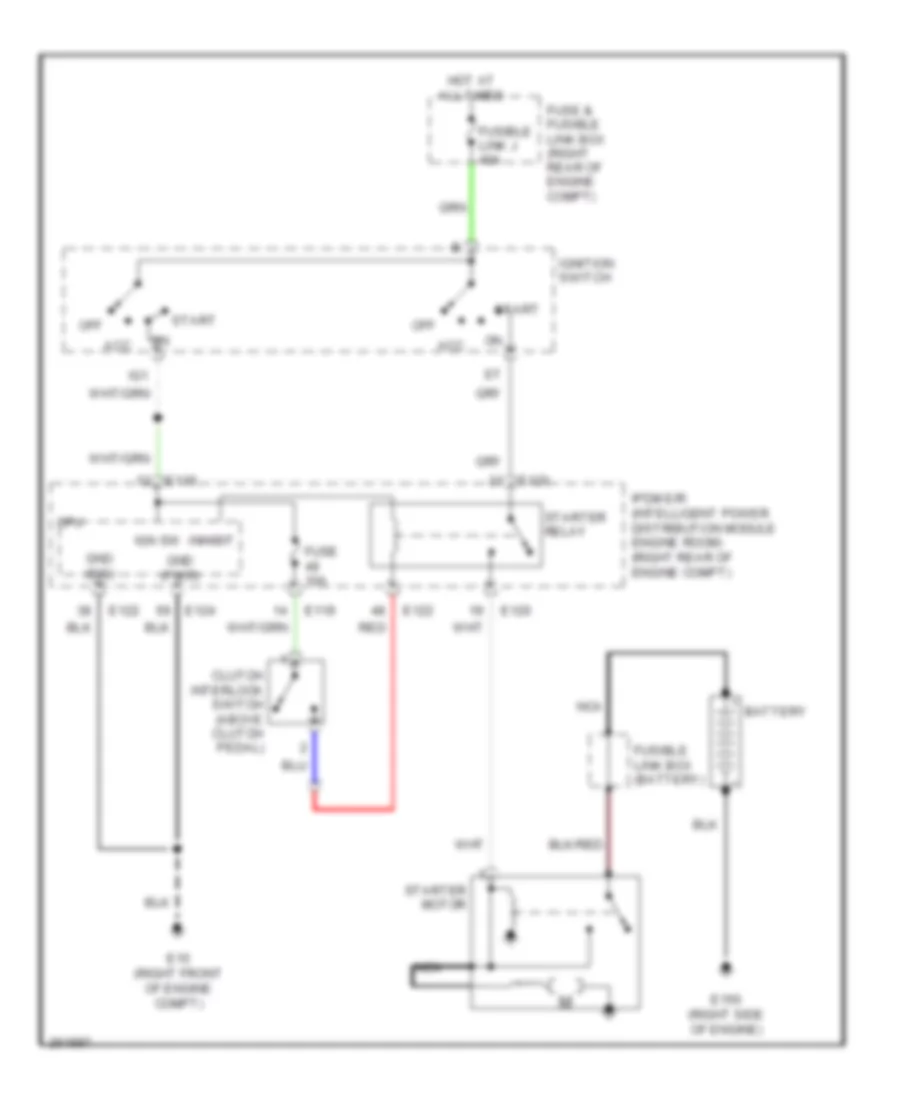 Starting Wiring Diagram M T without Clutch Interlock for Nissan Xterra X 2007