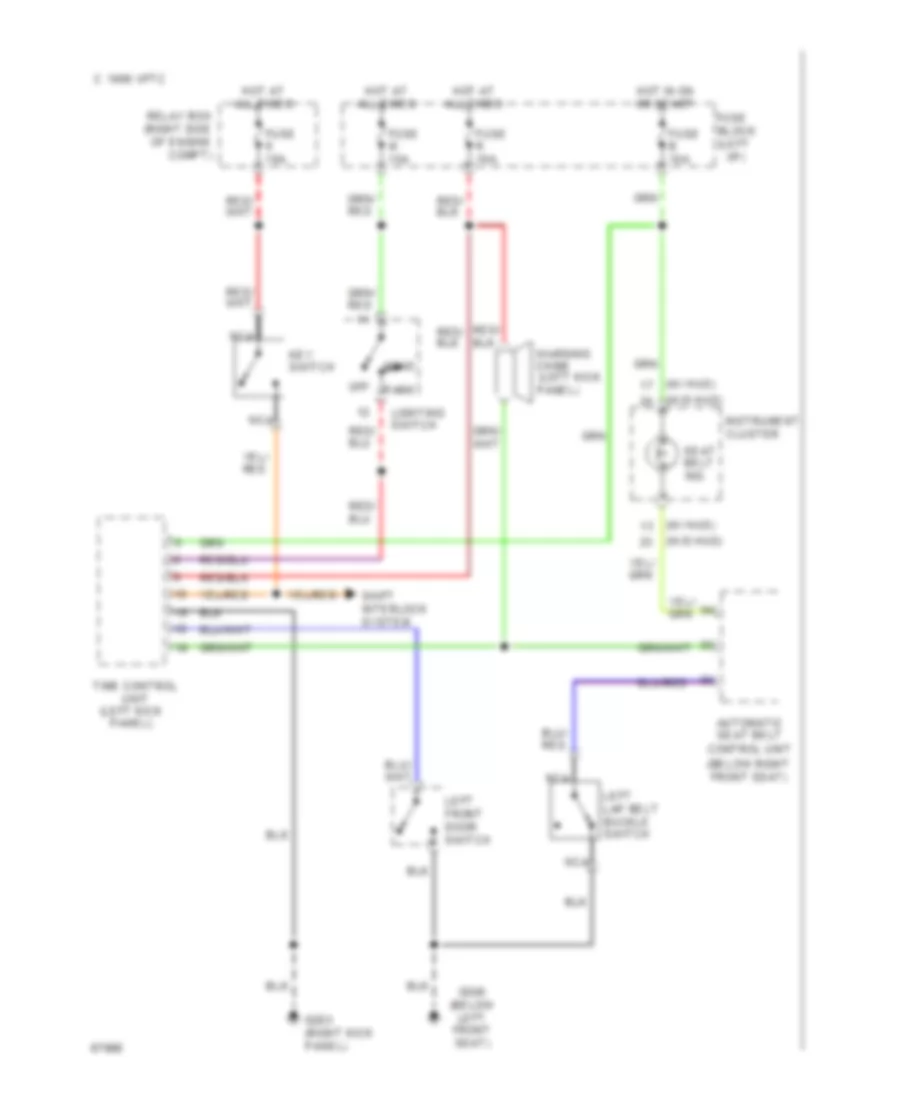 Warning System Wiring Diagrams, USA for Nissan 240SX SE 1993