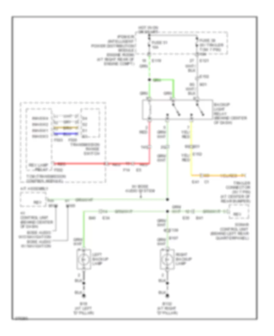 Backup Lamps Wiring Diagram for Nissan Armada Platinum 2012