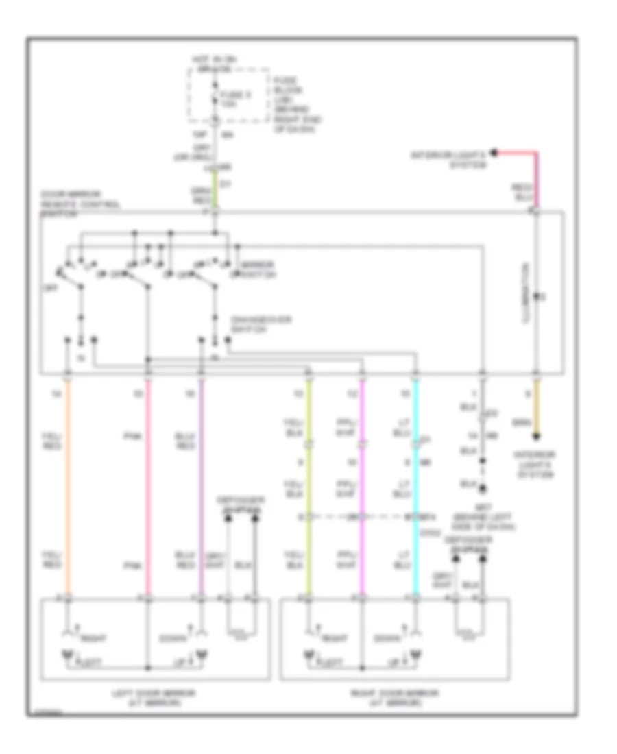 Power Mirrors Wiring Diagram for Nissan Armada Platinum 2012