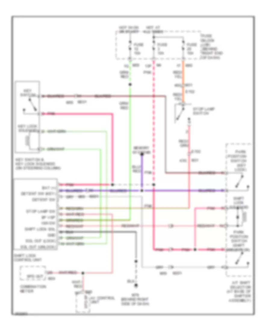 Shift Interlock Wiring Diagram, without Intelligent Key for Nissan Armada Platinum 2012