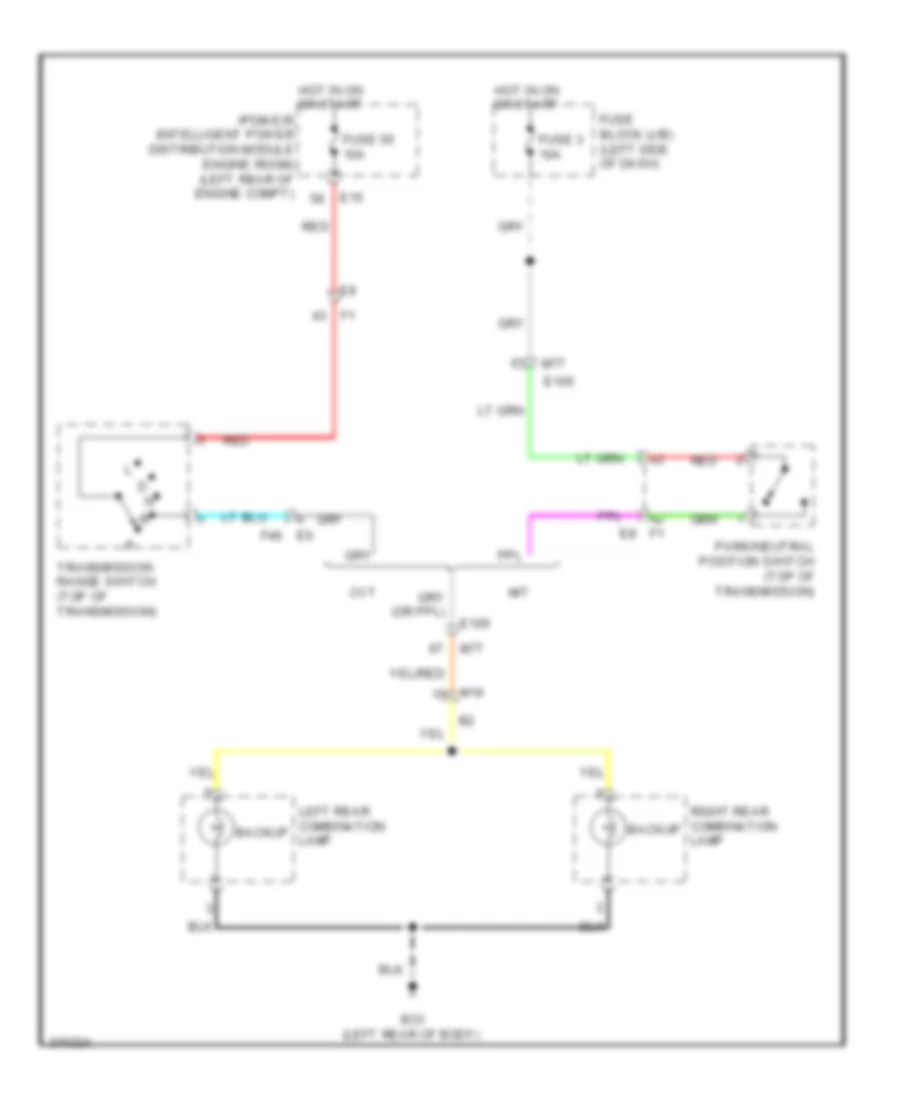 Backup Lamps Wiring Diagram for Nissan Cube 2012