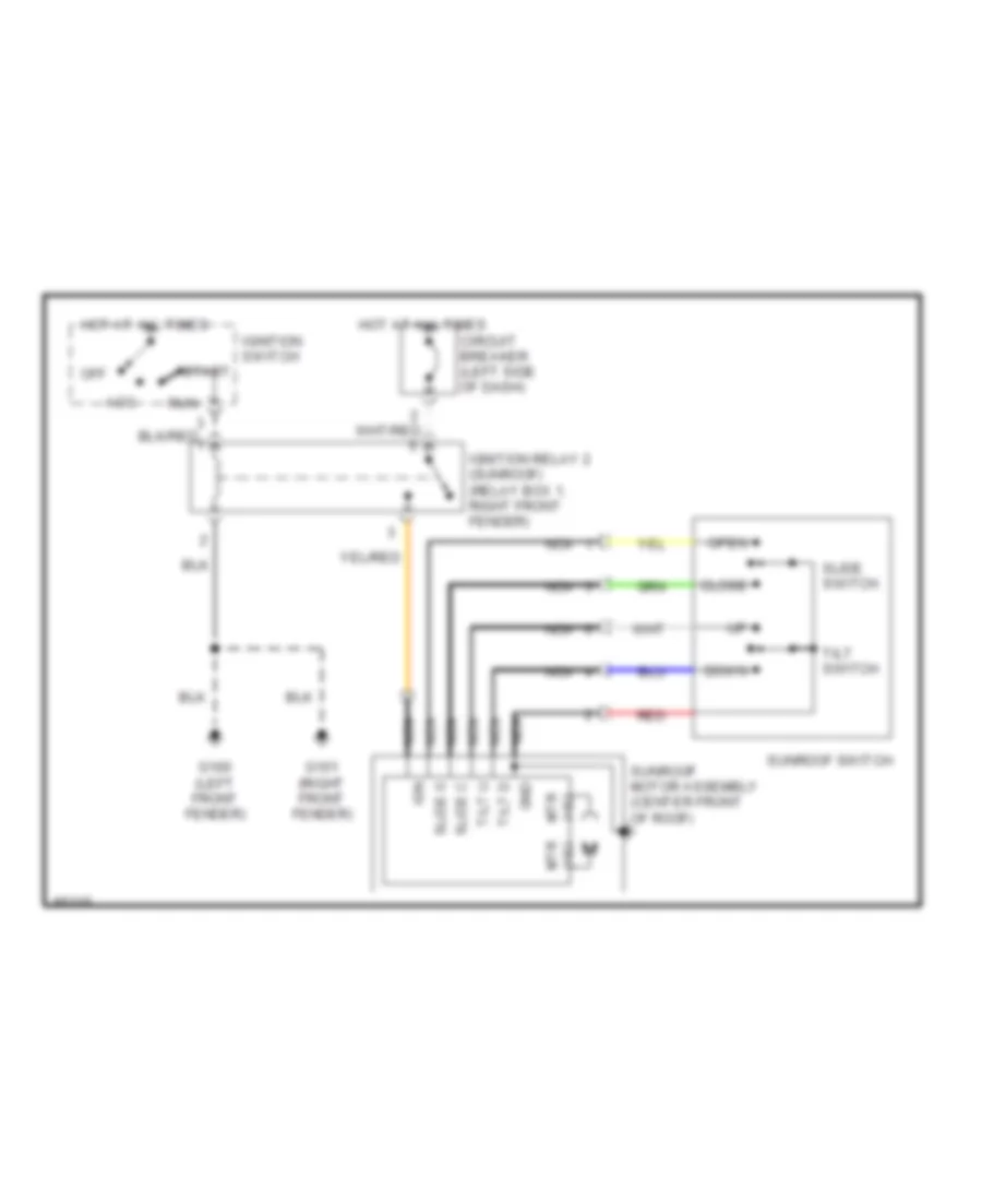 Power Top Sunroof Wiring Diagrams for Nissan Altima XE 1997