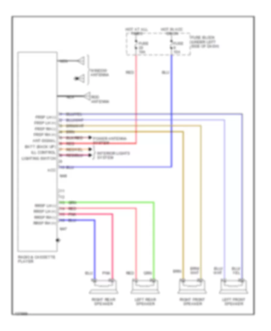Radio Wiring Diagrams Base Radio for Nissan Altima XE 1997