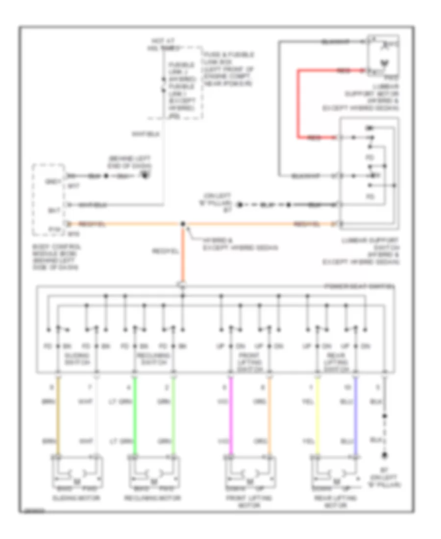 Driver Power Seat Wiring Diagram for Nissan Altima 2008