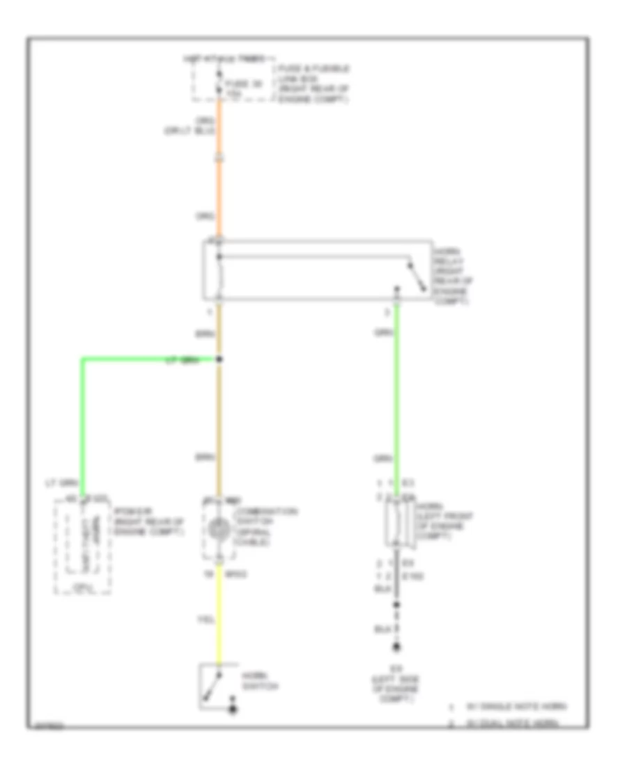 Horn Wiring Diagram for Nissan Frontier LE 2010