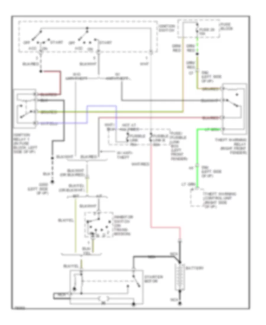 Starting Wiring Diagram, AT  Canada MT for Nissan Altima SE 1993