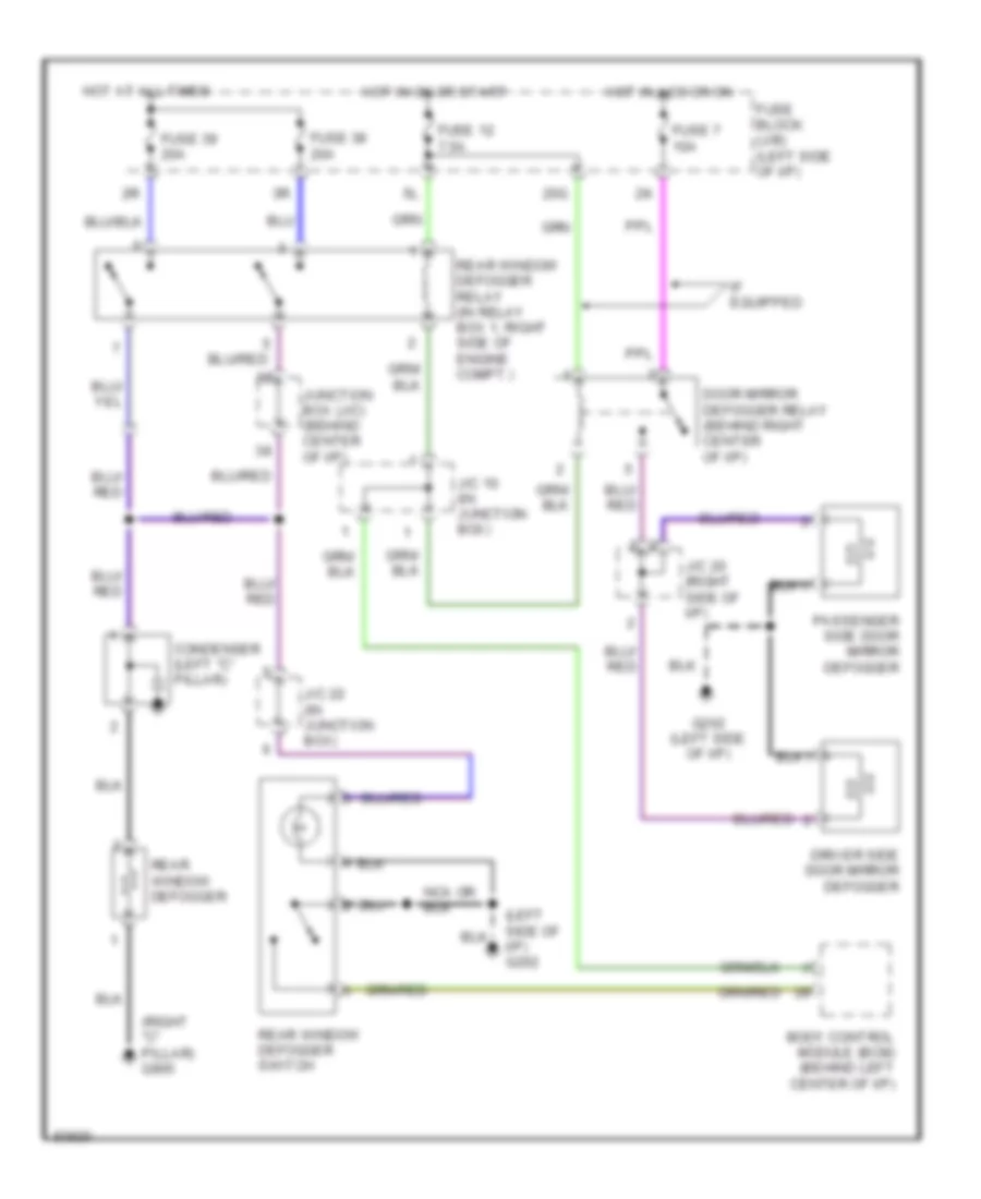Defogger Wiring Diagram for Nissan Maxima GXE 1997