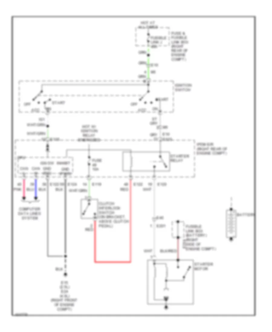 Starting Wiring Diagram, MT without Clutch Interlock for Nissan Frontier Desert Runner 2013
