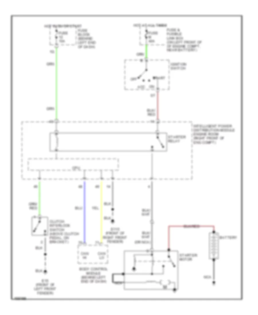 Starting Wiring Diagram, MT for Nissan Altima 2002