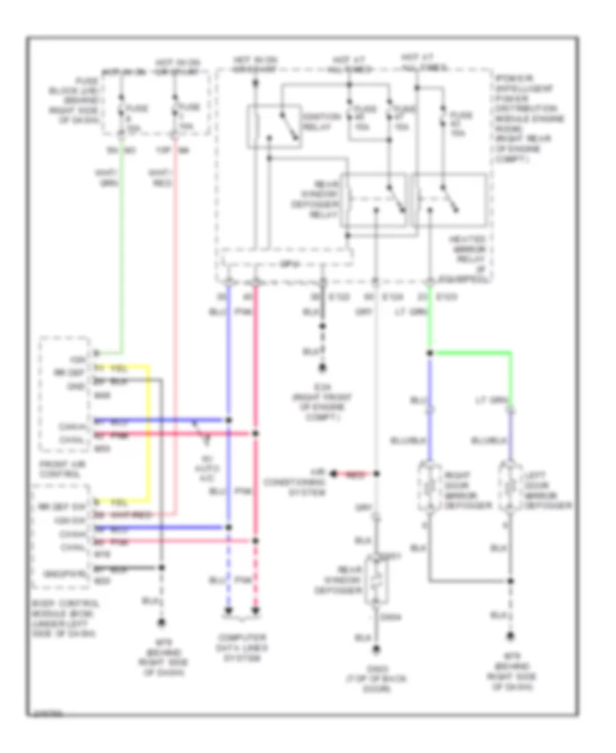 Defoggers Wiring Diagram for Nissan Pathfinder XE 2005
