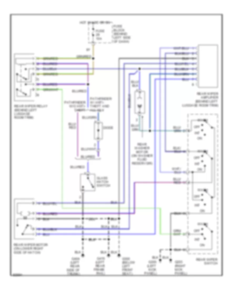 Rear WiperWasher Wiring Diagram for Nissan Pathfinder SE 1997