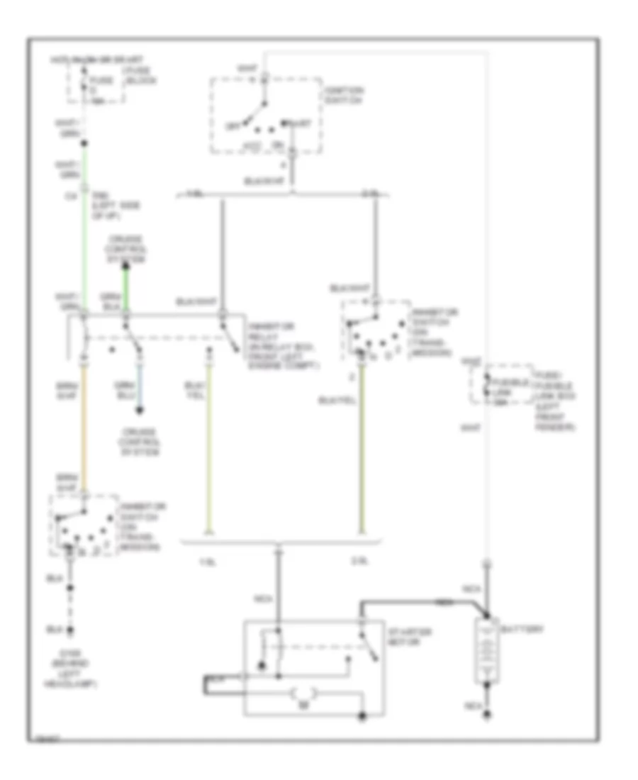 Starting Wiring Diagram, AT for Nissan NX 1600 1993