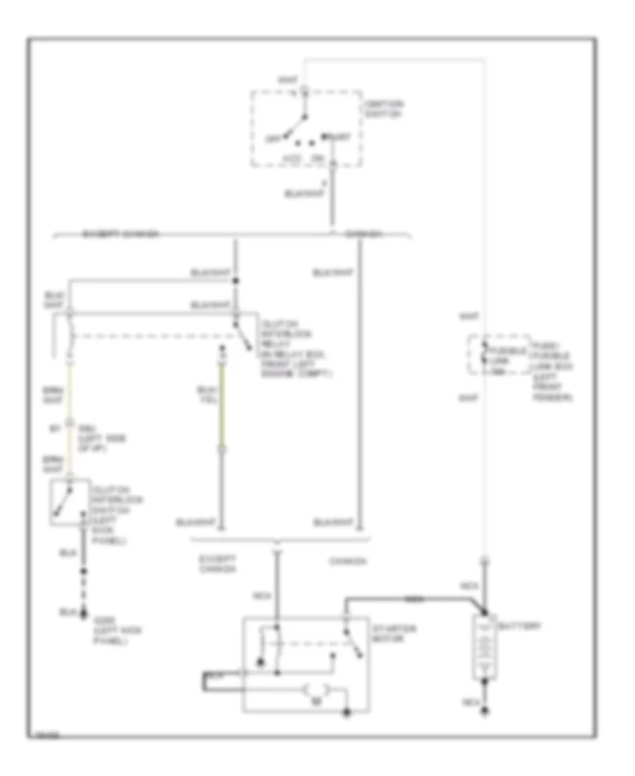 Starting Wiring Diagram, MT for Nissan NX 1600 1993