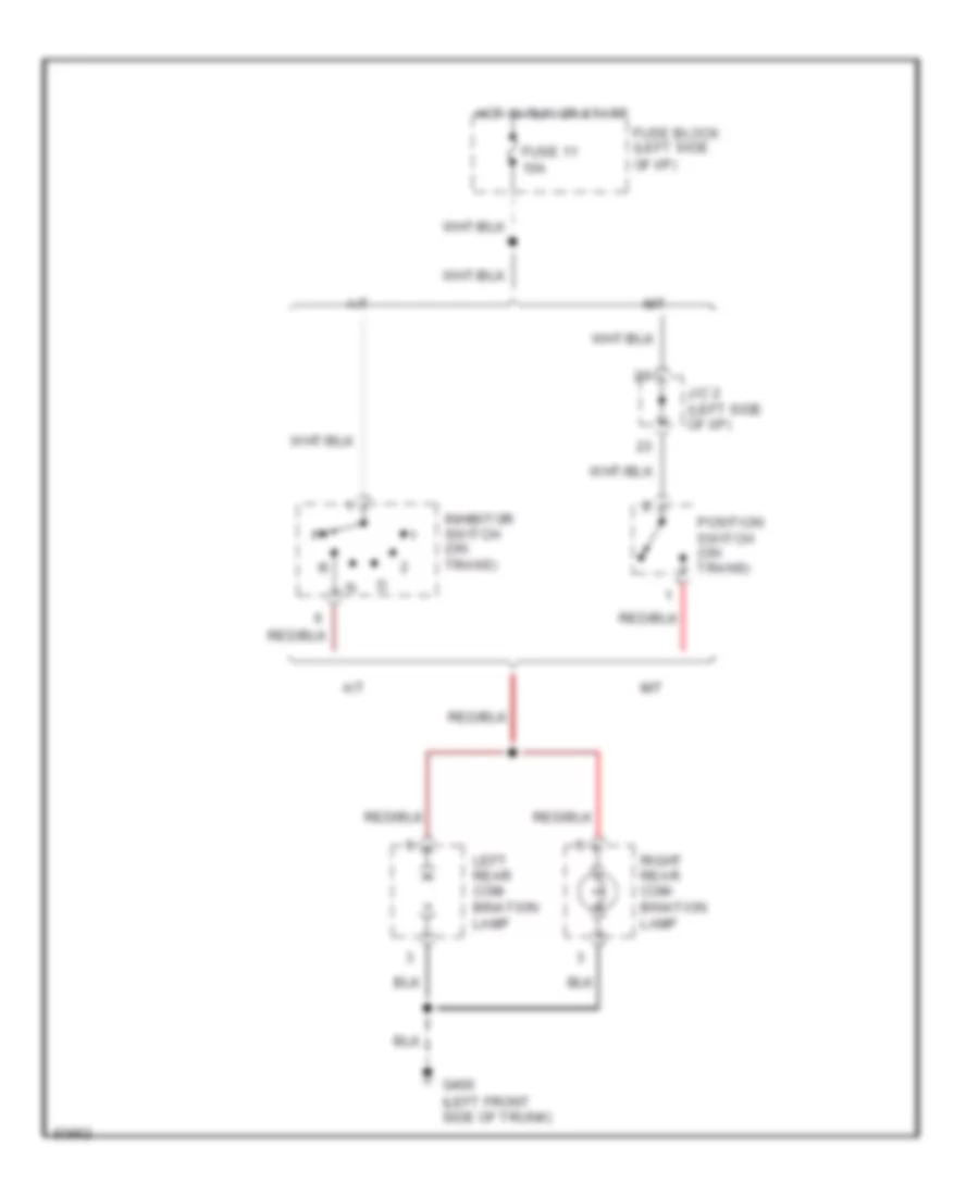Back up Lamps Wiring Diagram for Nissan Pickup 1997