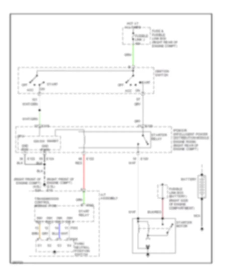 Starting Wiring Diagram, AT for Nissan Frontier LE 2008