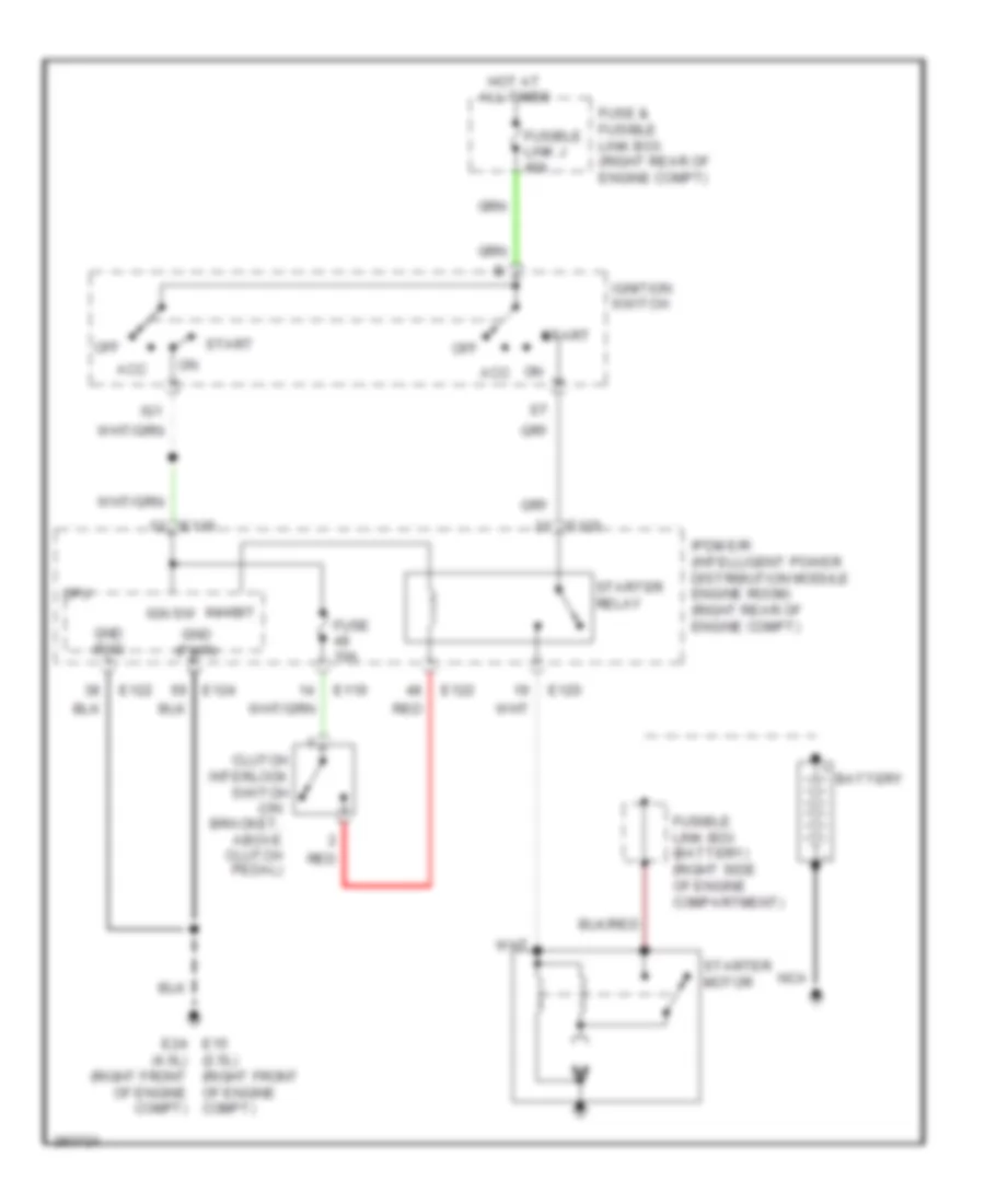 Starting Wiring Diagram, MT without Clutch Interlock for Nissan Frontier LE 2008