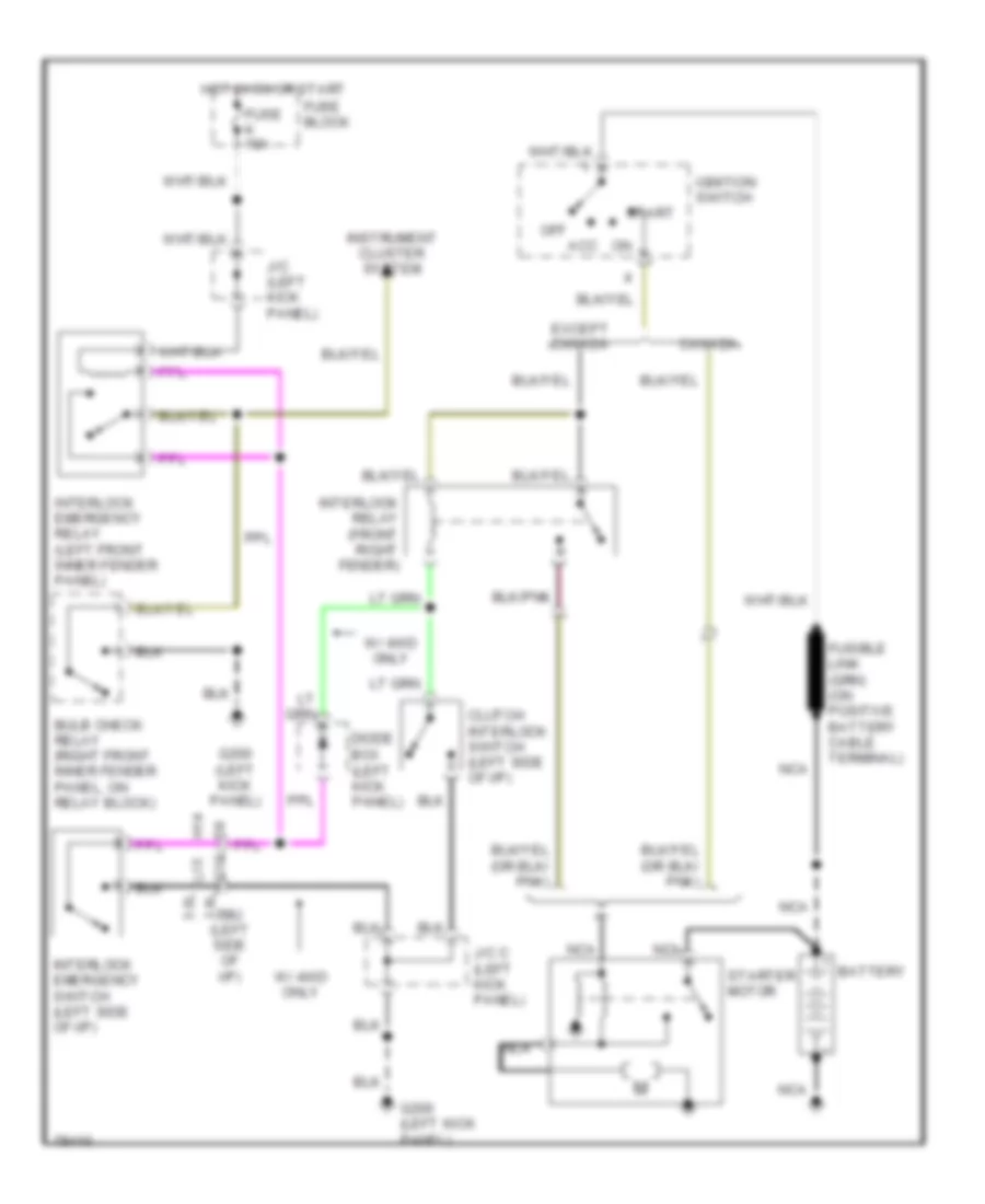 Starting Wiring Diagram, MT for Nissan Pathfinder XE 1993