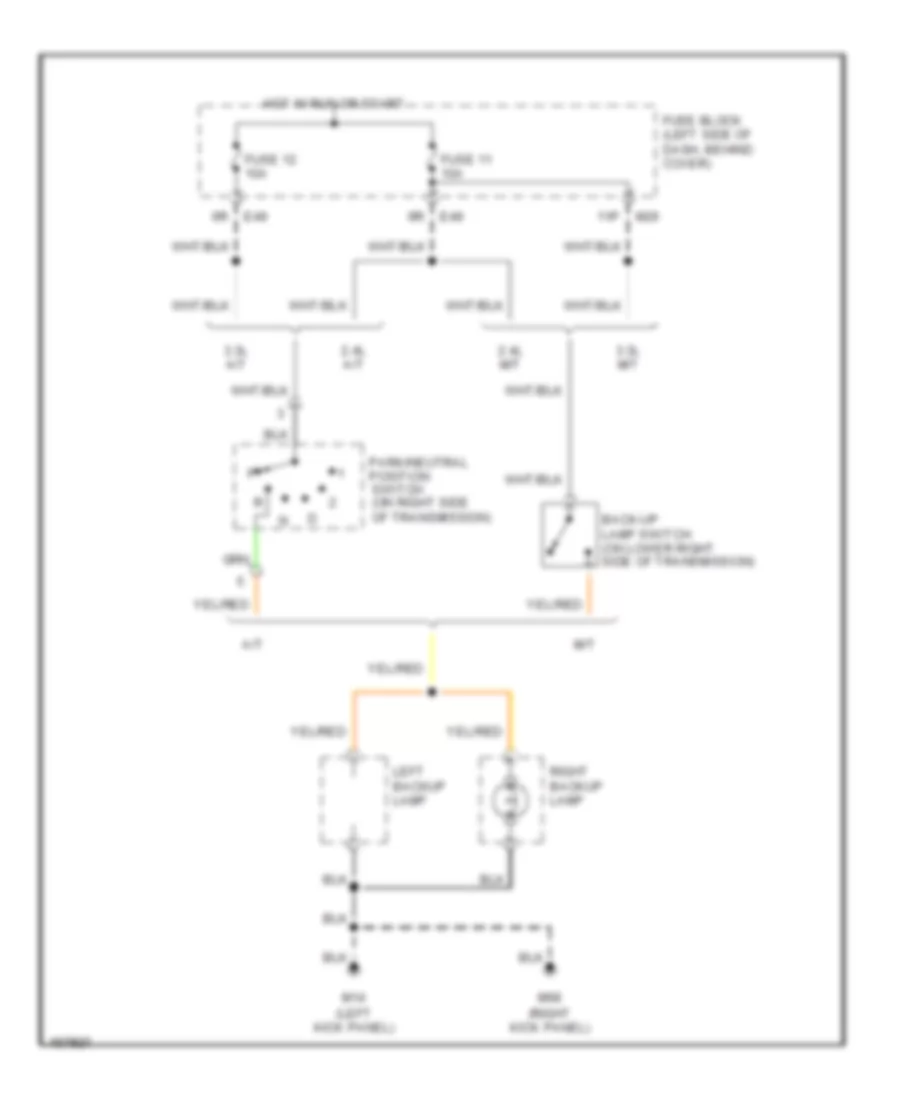 Back up Lamps Wiring Diagram for Nissan Frontier Desert Runner XE 2002