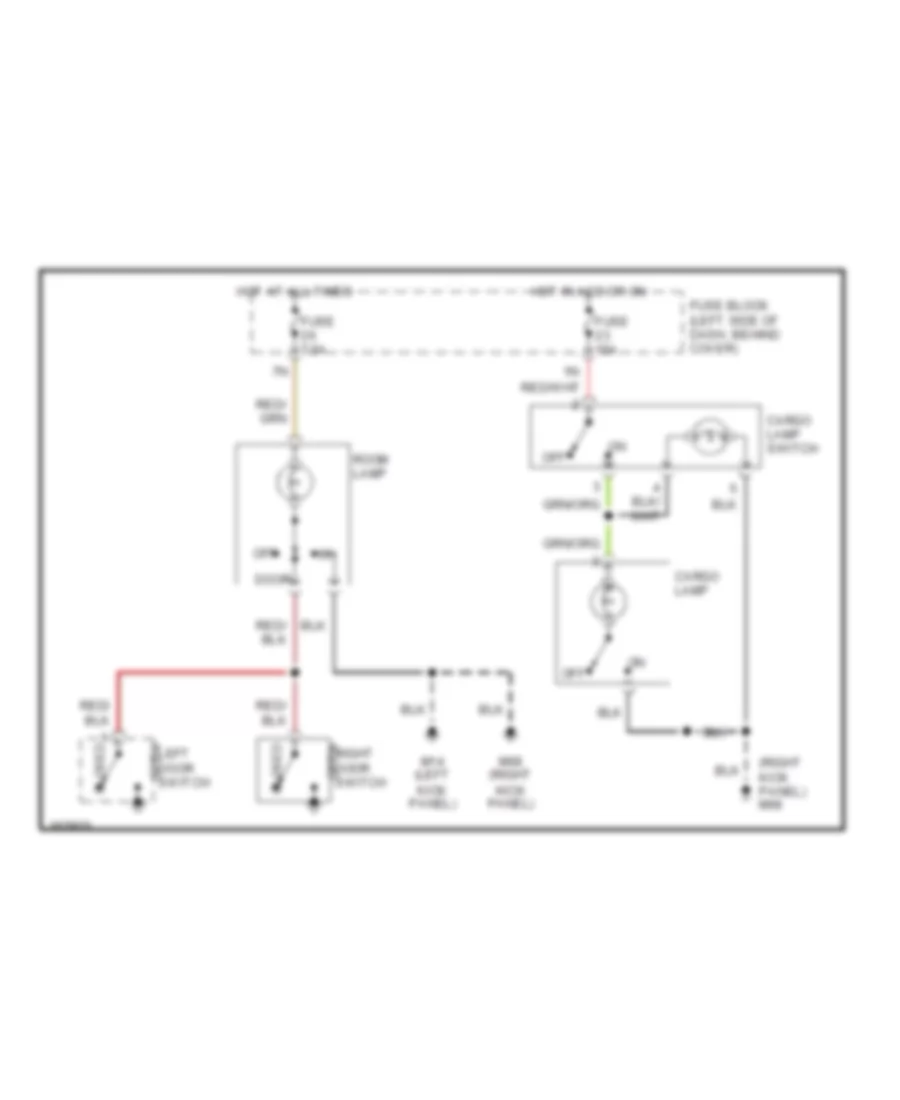 Courtesy Lamps Wiring Diagram 2 Door without Power Door Locks for Nissan Frontier Desert Runner XE 2002