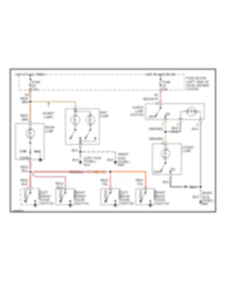 Courtesy Lamps Wiring Diagram Crew Cab without Power Door Locks for Nissan Frontier Desert Runner XE 2002