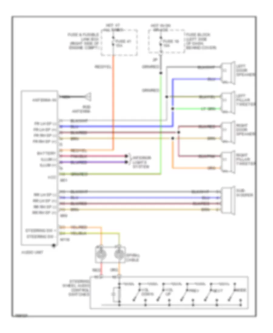 Premium Sound Radio Wiring Diagram, 2 Door for Nissan Frontier Desert Runner XE 2002