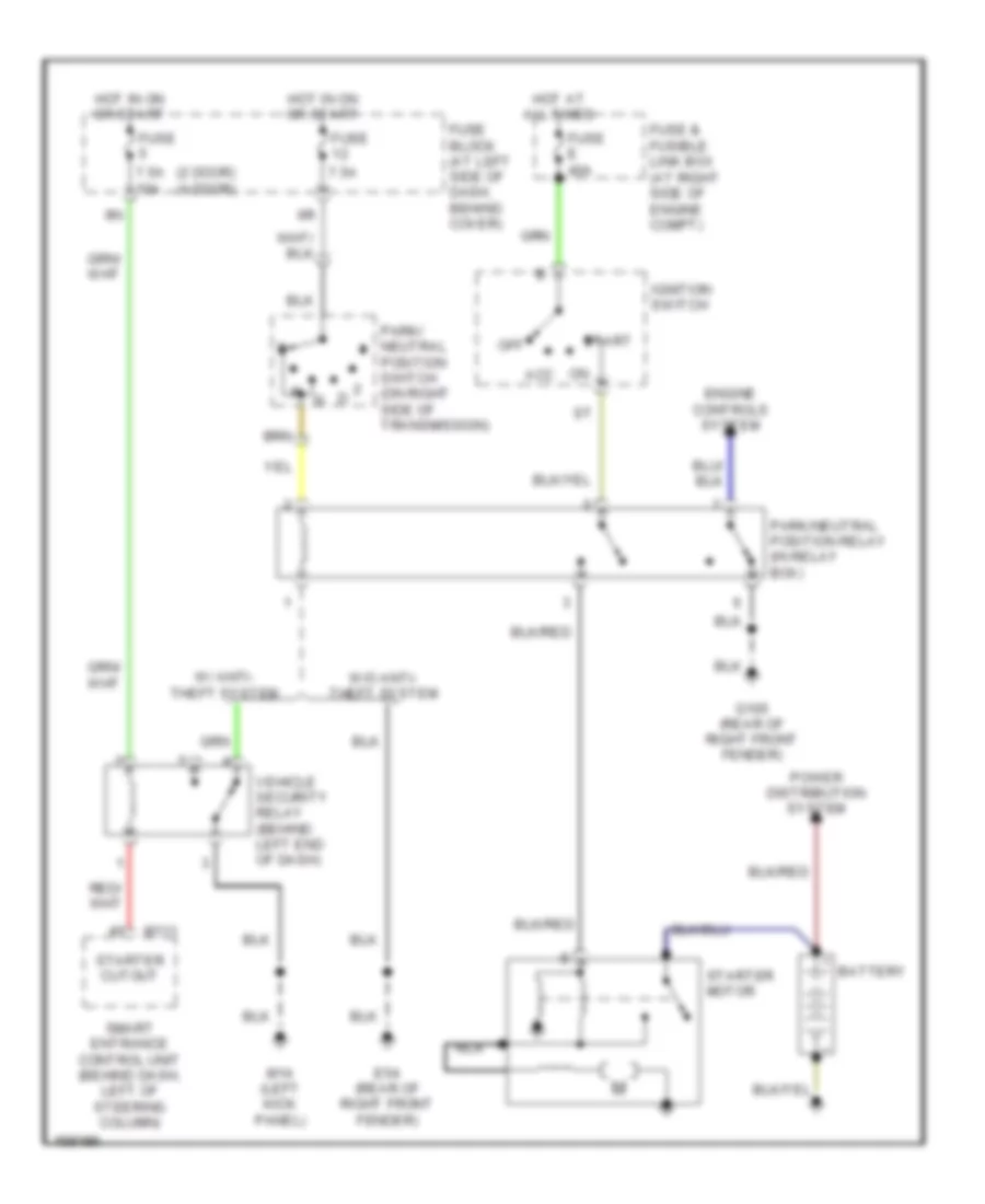 3.3L, Starting Wiring Diagram, AT for Nissan Frontier Desert Runner XE 2002